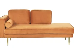 New Beliani Divaani Sametti Vasenk. Oranssi Miramas