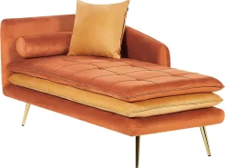 Cheap Beliani Divaani Sametti Vasenk. Oranssi Gonesse