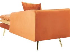 Cheap Beliani Divaani Sametti Vasenk. Oranssi Gonesse