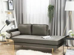 Sohvat<Beliani Divaani Sametti Vasenk. Ruskeanharmaa Miramas