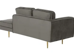 Sohvat<Beliani Divaani Sametti Vasenk. Ruskeanharmaa Miramas