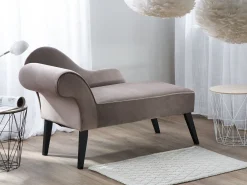 Sohvat<Beliani Divaani Sametti Vasenk. Ruskeanharmaa Biarritz