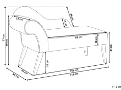 Sohvat<Beliani Divaani Sametti Vasenk. Ruskeanharmaa Biarritz