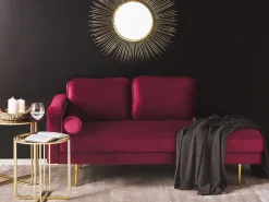 Sale Beliani Divaani Sametti Vasenk. Tummanpunainen Miramas