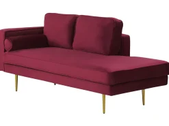 Sale Beliani Divaani Sametti Vasenk. Tummanpunainen Miramas