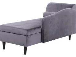 Sohvat<Beliani Divaani Sametti Vasenk. Tummanharmaa Luiro