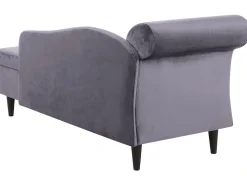 Sohvat<Beliani Divaani Sametti Vasenk. Tummanharmaa Luiro