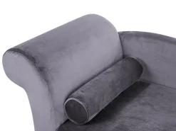 Sohvat<Beliani Divaani Sametti Vasenk. Tummanharmaa Luiro