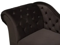 Sohvat<Beliani Divaani Sametti Vasenk. Tummanruskea Nimes