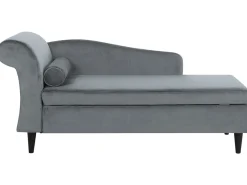 Sohvat<Beliani Divaani Sametti Vasenk. Vaaleanharmaa Luiro