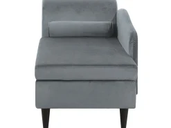 Sohvat<Beliani Divaani Sametti Vasenk. Vaaleanharmaa Luiro