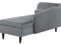 Sohvat<Beliani Divaani Sametti Vasenk. Vaaleanharmaa Luiro