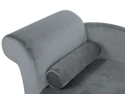 Sohvat<Beliani Divaani Sametti Vasenk. Vaaleanharmaa Luiro