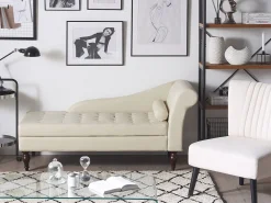 Sohvat<Beliani Divaani Säilytystilalla Keinonahka Vaalea Beige Pessac