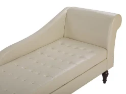 Sohvat<Beliani Divaani Säilytystilalla Keinonahka Vaalea Beige Pessac