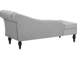 Store Beliani Divaani Säilytystilalla Sametti Vaaleanharmaa Pessac