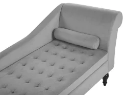 Store Beliani Divaani Säilytystilalla Sametti Vaaleanharmaa Pessac