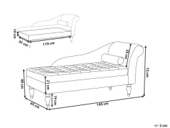 Store Beliani Divaani Säilytystilalla Sametti Vaaleanharmaa Pessac