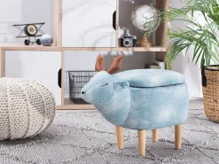 Lastenhuone<Beliani Elainjakkara Kangas Säilytystila Vaaleansininen 63 X 31 Cm Reindeer