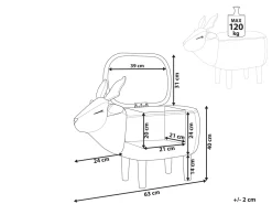 Lastenhuone<Beliani Elainjakkara Kangas Säilytystila Vaaleansininen 63 X 31 Cm Reindeer