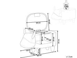 Lastenhuone<Beliani Elainjakkara Kangas Säilytystila Musta/Valkoinen 60 X 32 Cm Cow