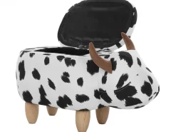 Lastenhuone<Beliani Elainjakkara Kangas Säilytystila Musta/Valkoinen 60 X 32 Cm Cow