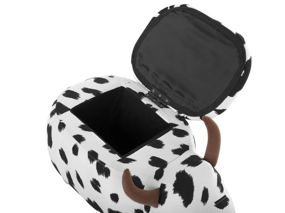 Lastenhuone<Beliani Elainjakkara Kangas Säilytystila Musta/Valkoinen 60 X 32 Cm Cow