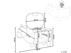 New Beliani Elainjakkara Kangas Säilytystila Harmaa 65 X 30 Cm Alpaca