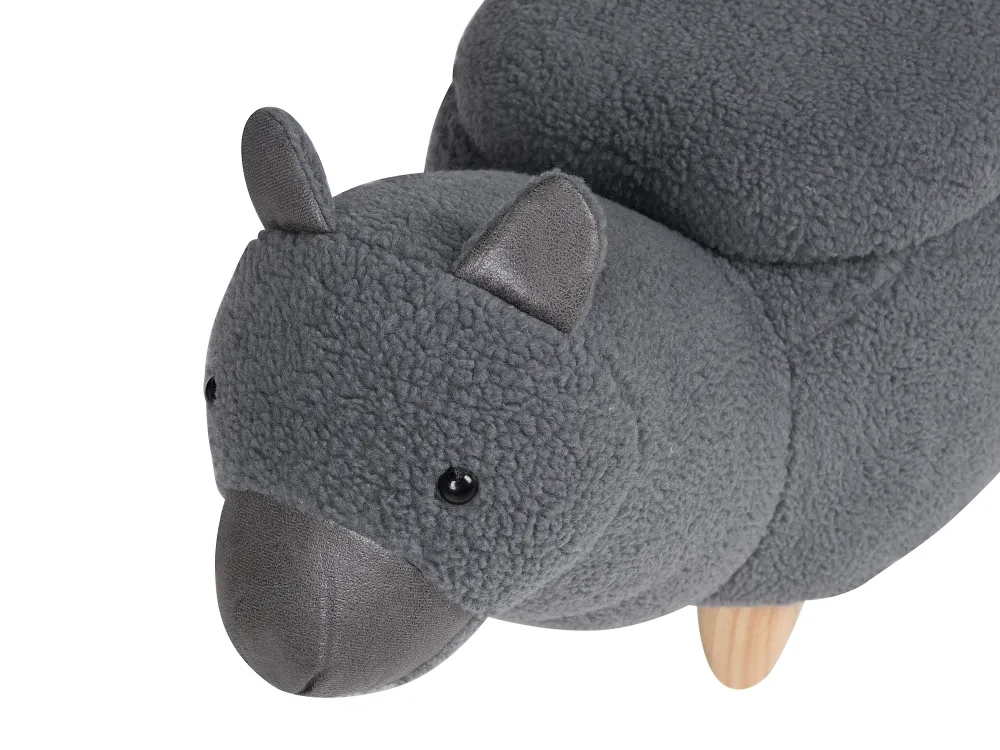 New Beliani Elainjakkara Kangas Säilytystila Harmaa 65 X 30 Cm Alpaca