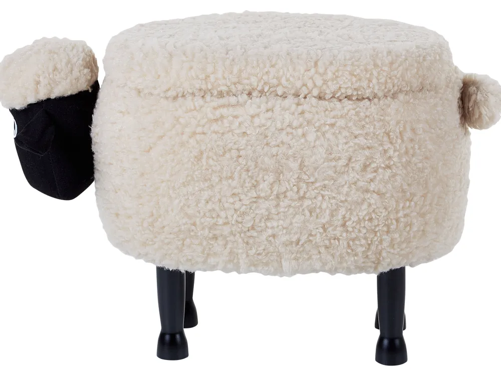 Lastenhuone<Beliani Elainjakkara Kangas Säilytystila Kermanvalkoinen 55 X 35 Cm Sheep
