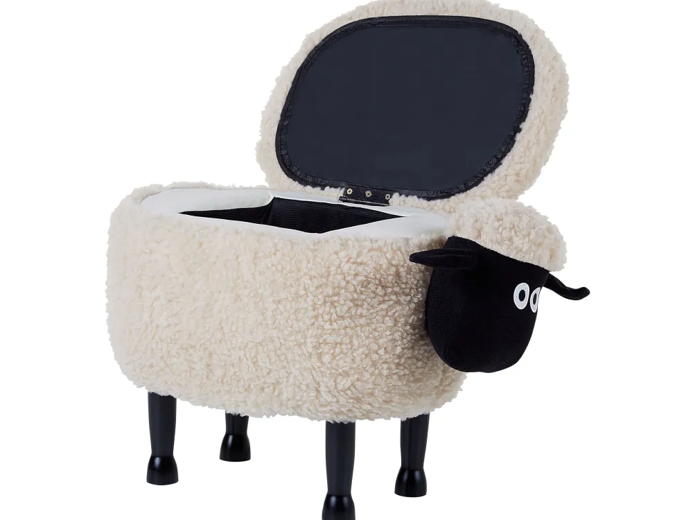 Lastenhuone<Beliani Elainjakkara Kangas Säilytystila Kermanvalkoinen 55 X 35 Cm Sheep