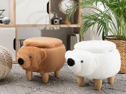 Flash Sale Beliani Elainjakkara Kangas Säilytystila Valkoinen 69 X 30 Cm Bear