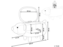 Flash Sale Beliani Elainjakkara Kangas Säilytystila Valkoinen 69 X 30 Cm Bear
