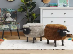 Lastenhuone<Beliani Elainjakkara Kangas Säilytystila Harmaa 55 X 35 Cm Sheep