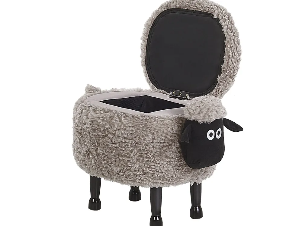 Lastenhuone<Beliani Elainjakkara Kangas Säilytystila Harmaa 55 X 35 Cm Sheep