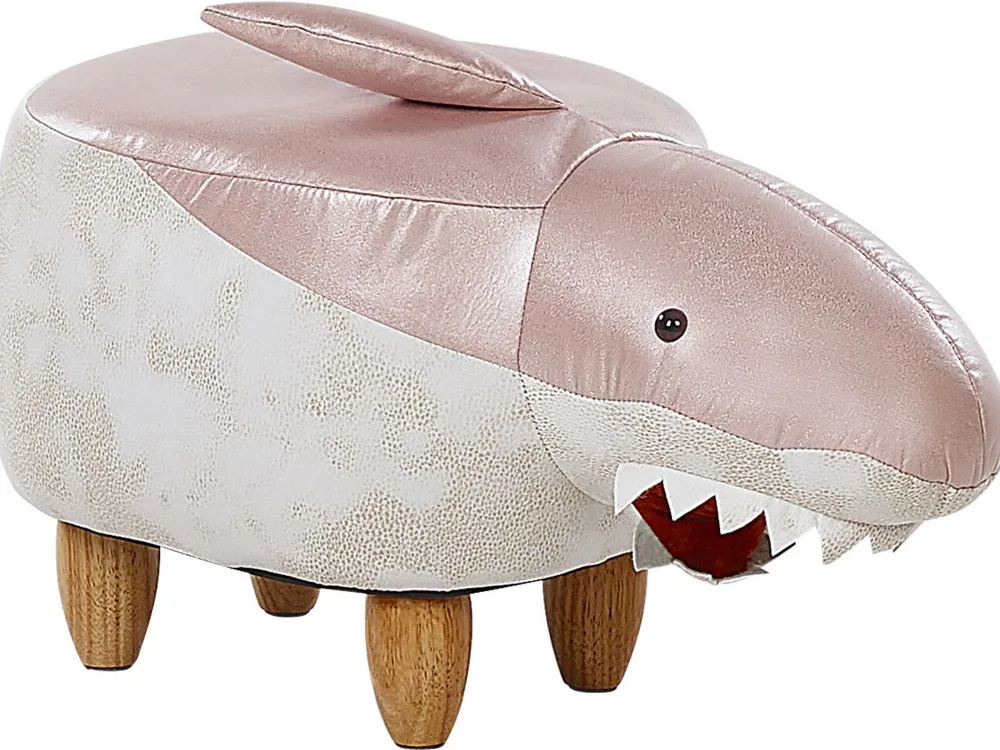 Lastenhuone<Beliani Elainjakkara Kangas Vaaleanpunainen/Valkoinen 32 X 67 Cm Shark