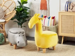 Säilytys<Beliani Elainjakkara Keinonahka Säilytystila Vaaleanharmaa 32 X 60 Cm Hippo