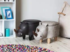 Best Beliani Elainjakkara Keinonahka Säilytystila Vaaleanharmaa 60 X 32 Cm Rhino