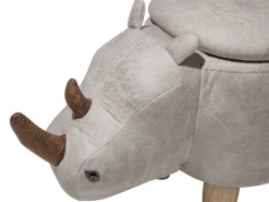 Best Beliani Elainjakkara Keinonahka Säilytystila Vaaleanharmaa 60 X 32 Cm Rhino