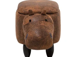 Best Sale Beliani Elainjakkara Keinonahka Säilytystila Ruskea 32 X 60 Cm Hippo