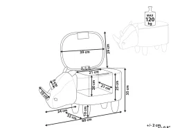 Discount Beliani Elainjakkara Keinonahka Säilytystila Tummanharmaa 60 X 32 Cm Rhino