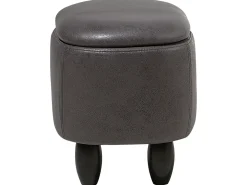 Discount Beliani Elainjakkara Keinonahka Säilytystila Tummanharmaa 60 X 32 Cm Rhino