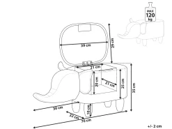 Säilytys<Beliani Elainjakkara Keinonahka Säilytystila Tummanharmaa 70 X 32 Cm Elephant