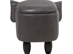 Säilytys<Beliani Elainjakkara Keinonahka Säilytystila Tummanharmaa 70 X 32 Cm Elephant