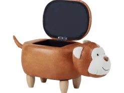 Shop Beliani Elainjakkara Keinonahka Säilytystila Kullanruskea 66 X 35 Cm Monkey