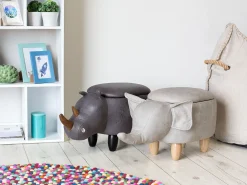 Online Beliani Elainjakkara Keinonahka Säilytystila Vaaleanharmaa 70 X 32 Cm Elephant