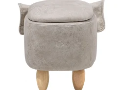 Online Beliani Elainjakkara Keinonahka Säilytystila Vaaleanharmaa 70 X 32 Cm Elephant