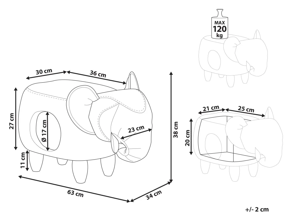 Lastenhuone<Beliani Elainrahi Harmaa Jumbo