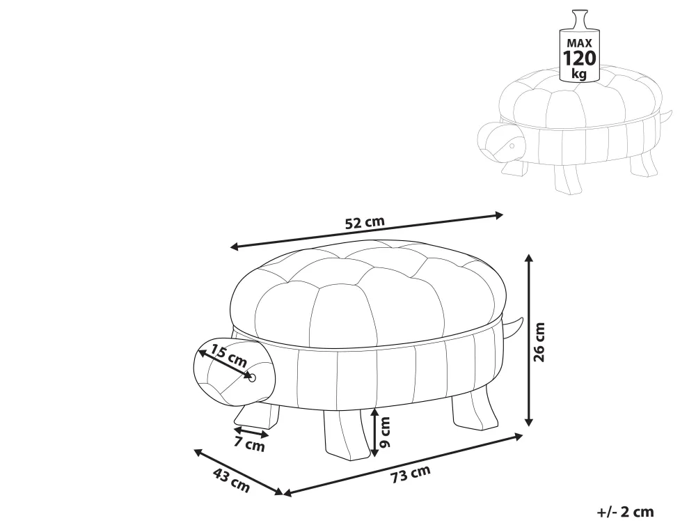 Best Beliani Elainrahi Ruskea Keinonahkainen Turtle