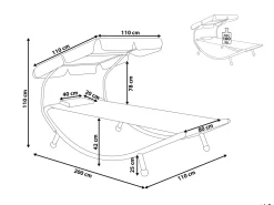 New Beliani Harmaa Aurinkotuoli Katoksella Terno